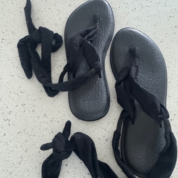 SANUK Yoga Slinged Up Sandals 9 Black - Picture 3 of 5